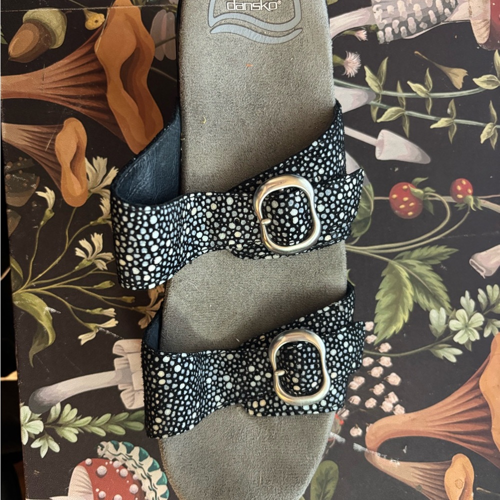 Dansko Black Leather Sandals